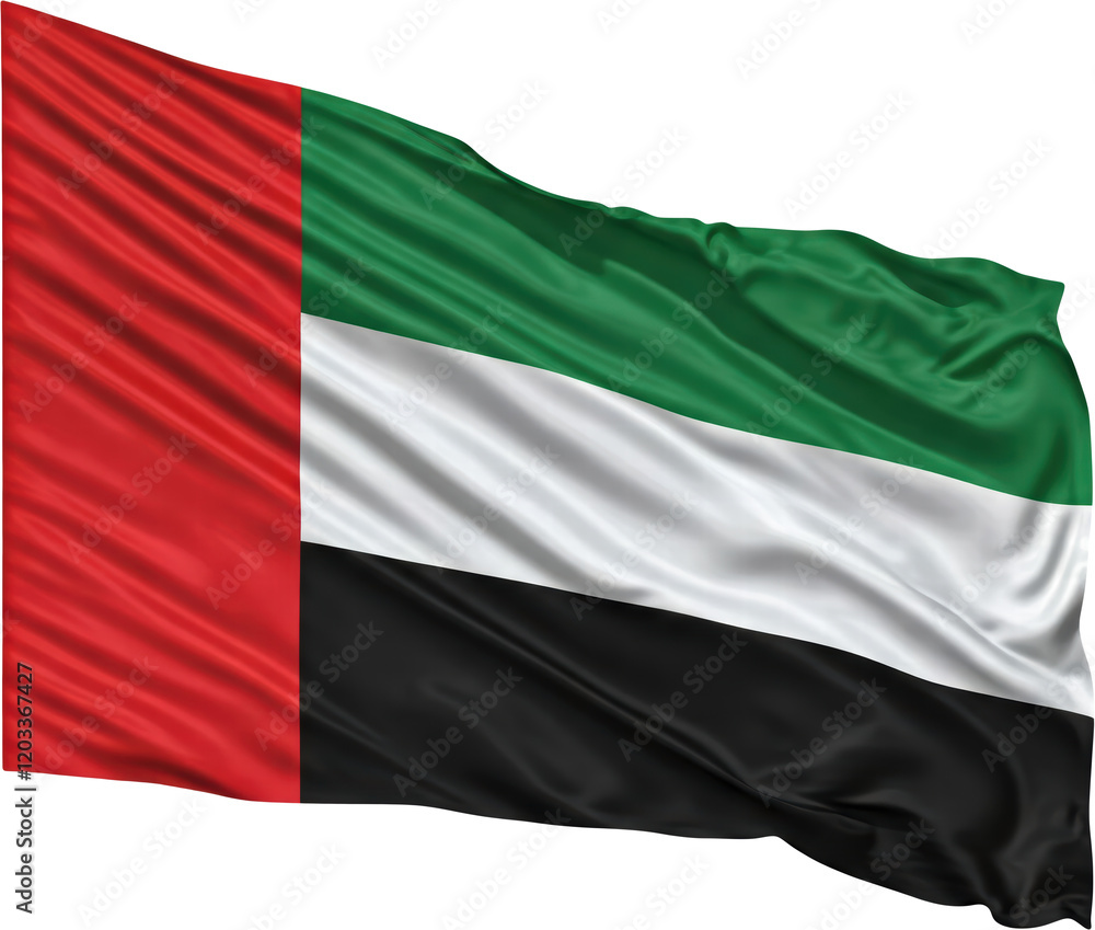 waving flag of Emirates, national symbol waving flag of Emirates, national symbol