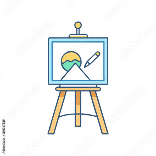 artist s easel icon, artist s easel vector illustration-simple illustration of artist s easel, perfect for artist s easel logos and icons