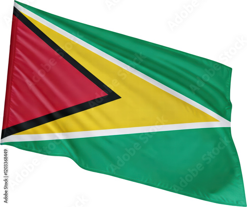 Waving flag of Guyana, national symbol photo