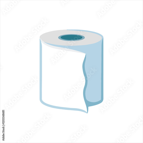 Toilet roll of paper isolated on white background. 