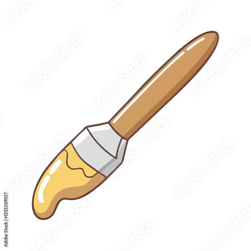paintbrush with metallic paint icon, paintbrush with metallic paint vector, 