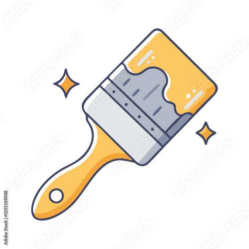 paintbrush with metallic paint icon, paintbrush with metallic paint vector, 