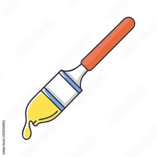 paintbrush with metallic paint icon, paintbrush with metallic paint vector, 