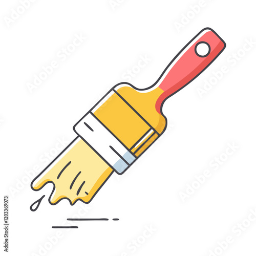 paintbrush with metallic paint icon, paintbrush with metallic paint vector, 