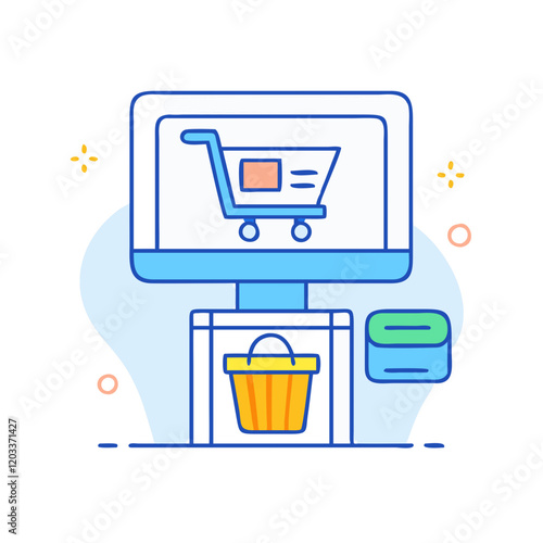 self checkout kiosk icon, self checkout kiosk vector illustration-simple illustration of self checkout kiosk, perfect for self checkout kiosk logos and icons