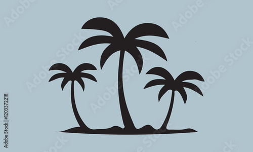 palm tree summer logo template vector illustration, flyer, Hand drawn lettering phrase, svg Files for Cutting Cricut and Silhouette, EPS 10