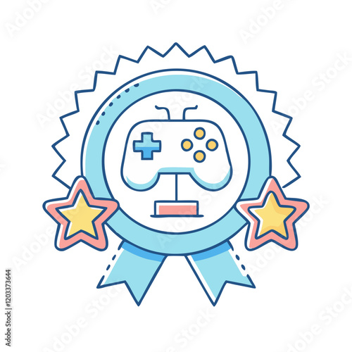 game achievements badge icon, game achievements badge vector illustration-simple illustration of game achievements badge, perfect for game achievements badge logos and icons