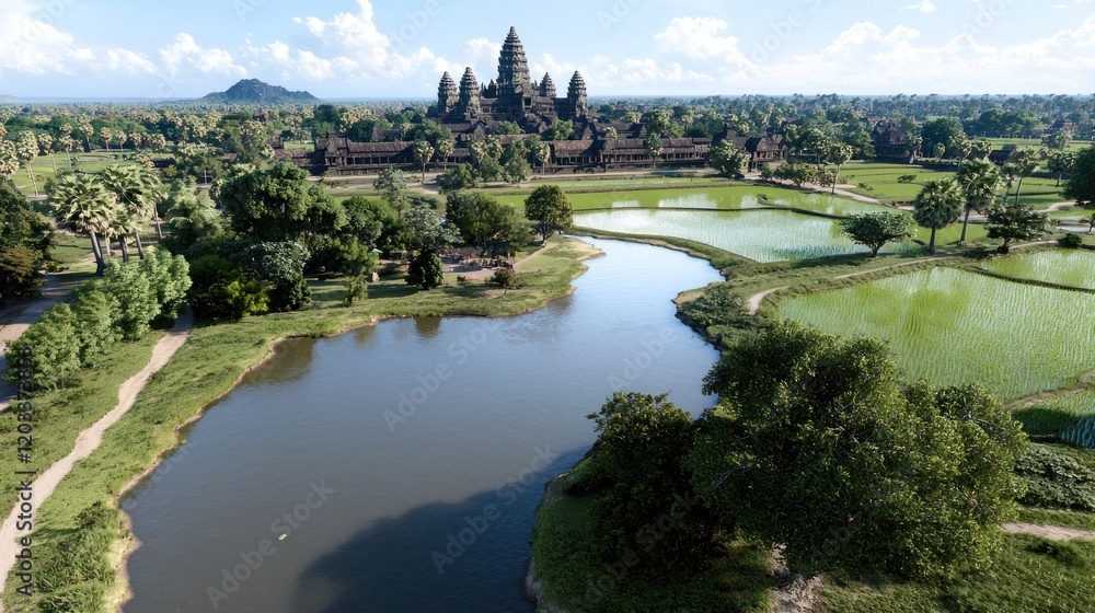 Fototapeta premium Ancient Temple by the River
