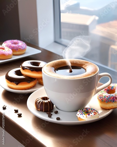 cup of coffee and cookies
