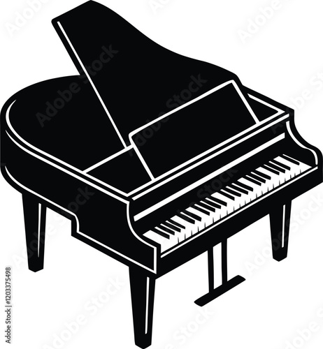 Piano silhouette vector illustration