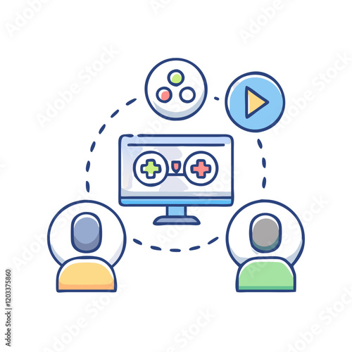multiplayer icon, multiplayer vector illustration-simple illustration of multiplayer, perfect for multiplayer logos and icons