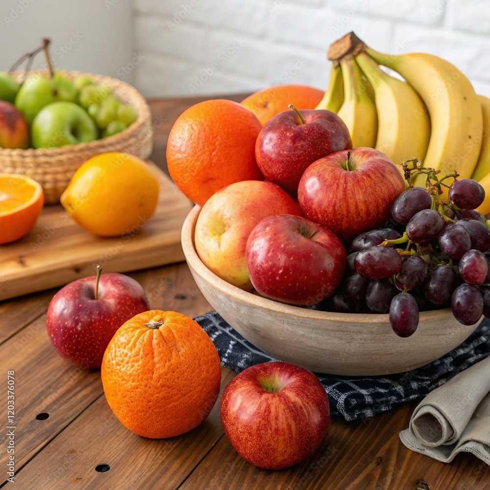 Fresh Fruits in a Basket Fresh Fruits in a Basket