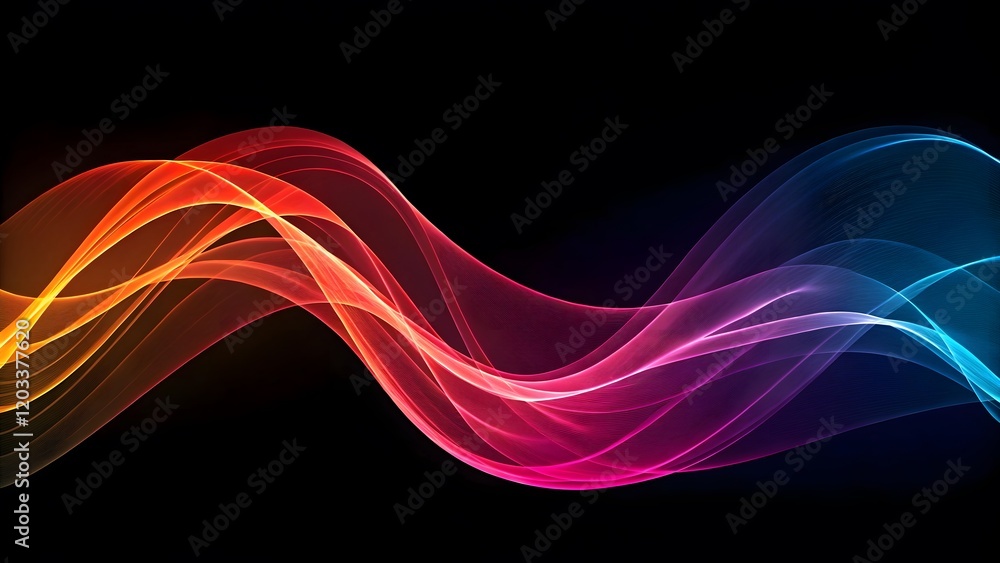 Obraz premium Vibrant Abstract Waves with Neon Energy & Fluid Motion V3