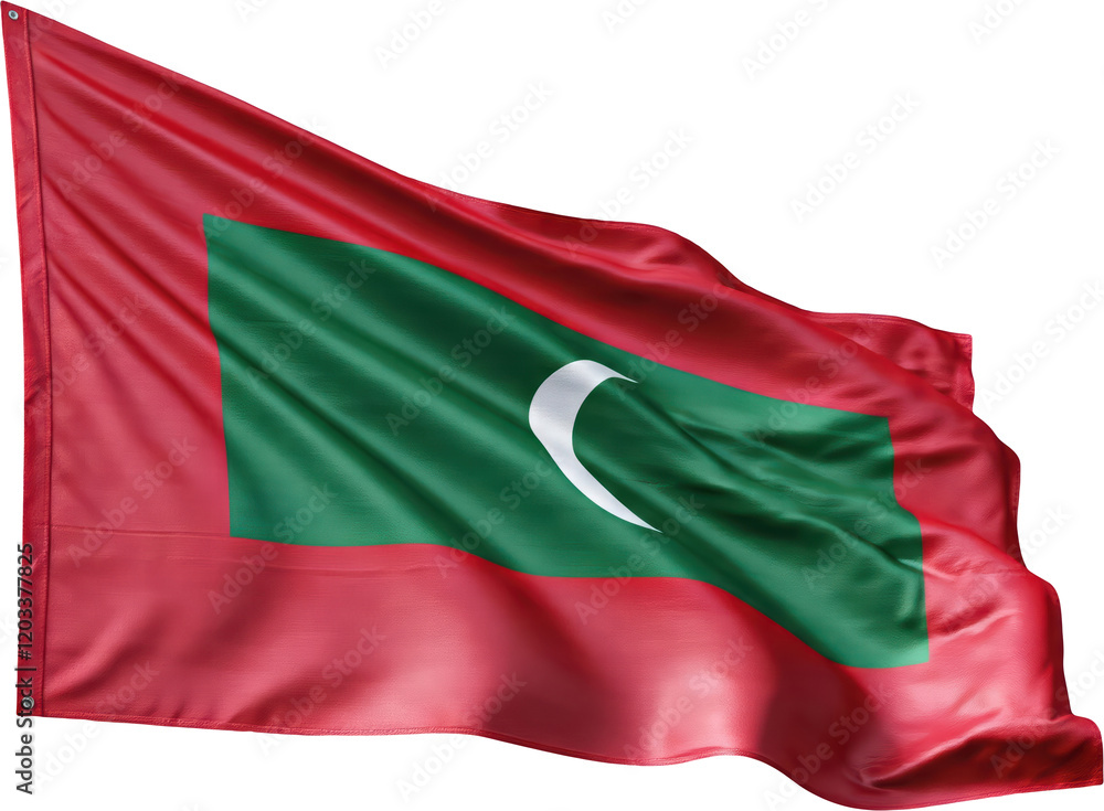 Obraz premium waving flag of Maldive, national symbol