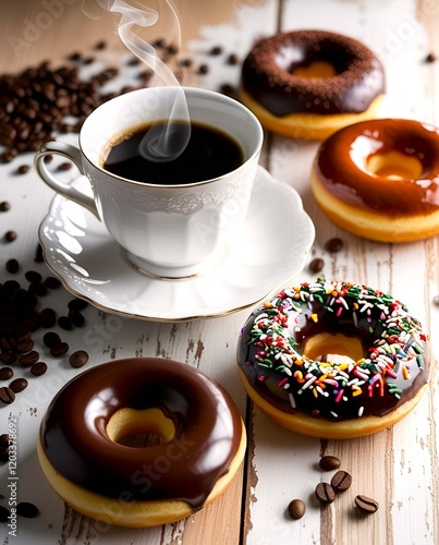 donuts with coffee