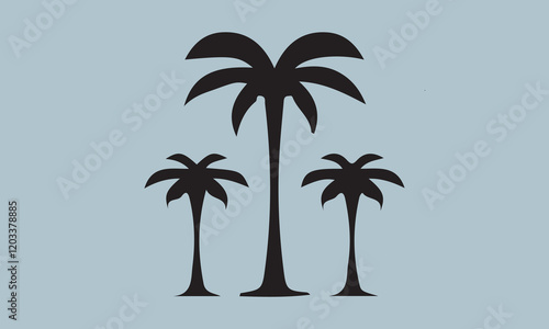 palm tree summer logo template vector illustration, flyer, Hand drawn lettering phrase, svg Files for Cutting Cricut and Silhouette, EPS 10 photo