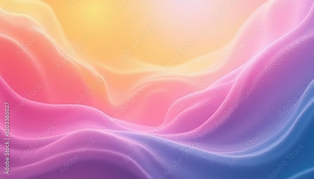 Obraz premium Vibrant and dreamy pastel waves in soft colors of pink, purple, and yellow.
