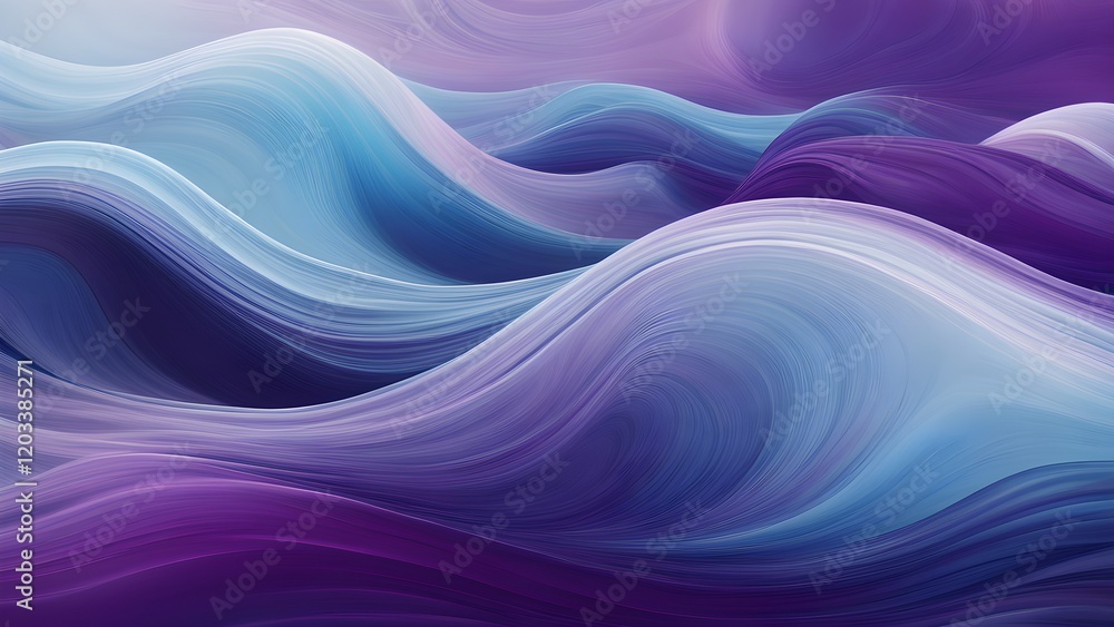 Fototapeta premium Abstract background with flowing purple and blue waves.