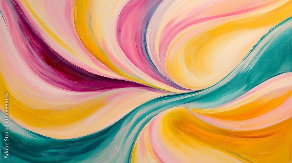 Obraz premium Abstract Swirling Pastel Colors Paint Artwork