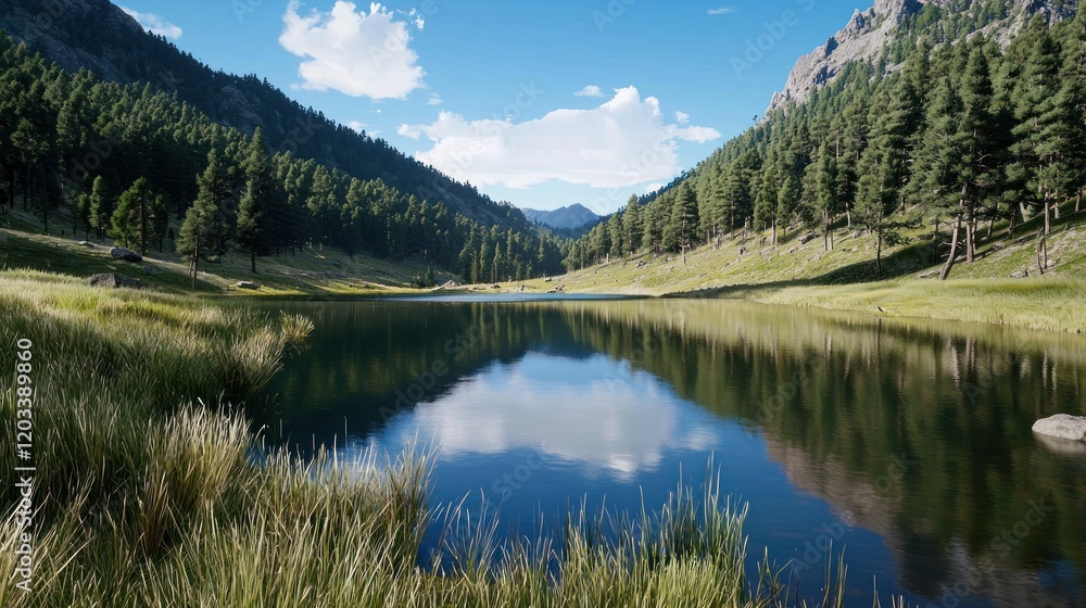 Serene Mountain Lake Reflection Serene Mountain Lake Reflection