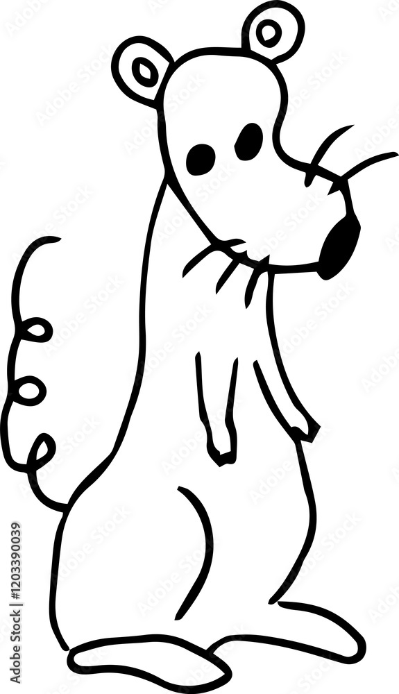 a rat with a curled tail sits on its hind legs and looks at the camera a rat with a curled tail sits on its hind legs and looks at the camera