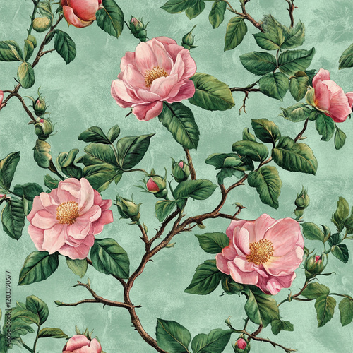Pink Turquise Flower Patterns