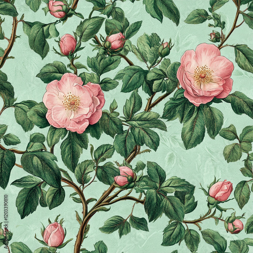 Pink Turquise Flower Patterns