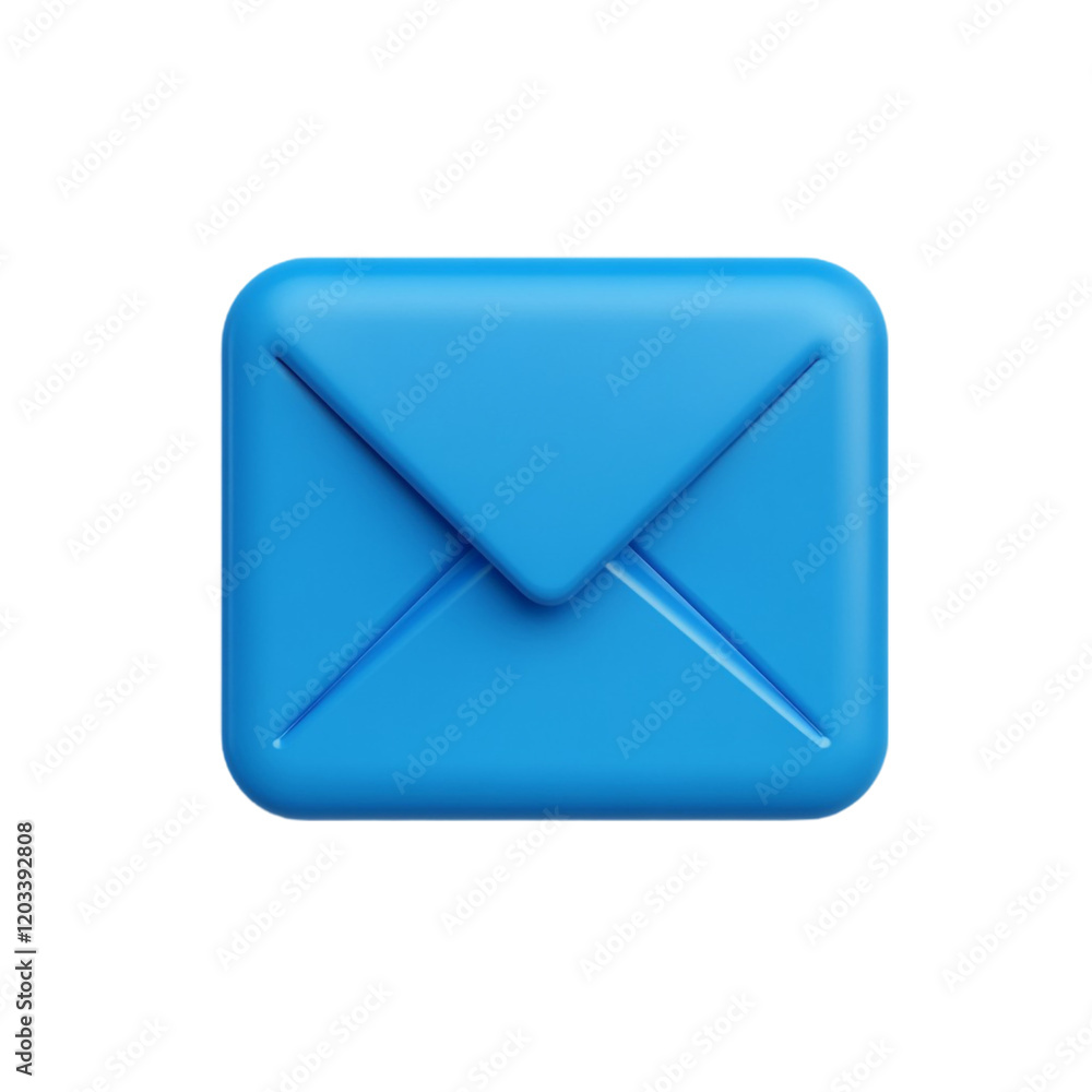Blue 3D Envelope Icon Email Message Communication, Blue 3D Envelope Icon Email Message Communication,