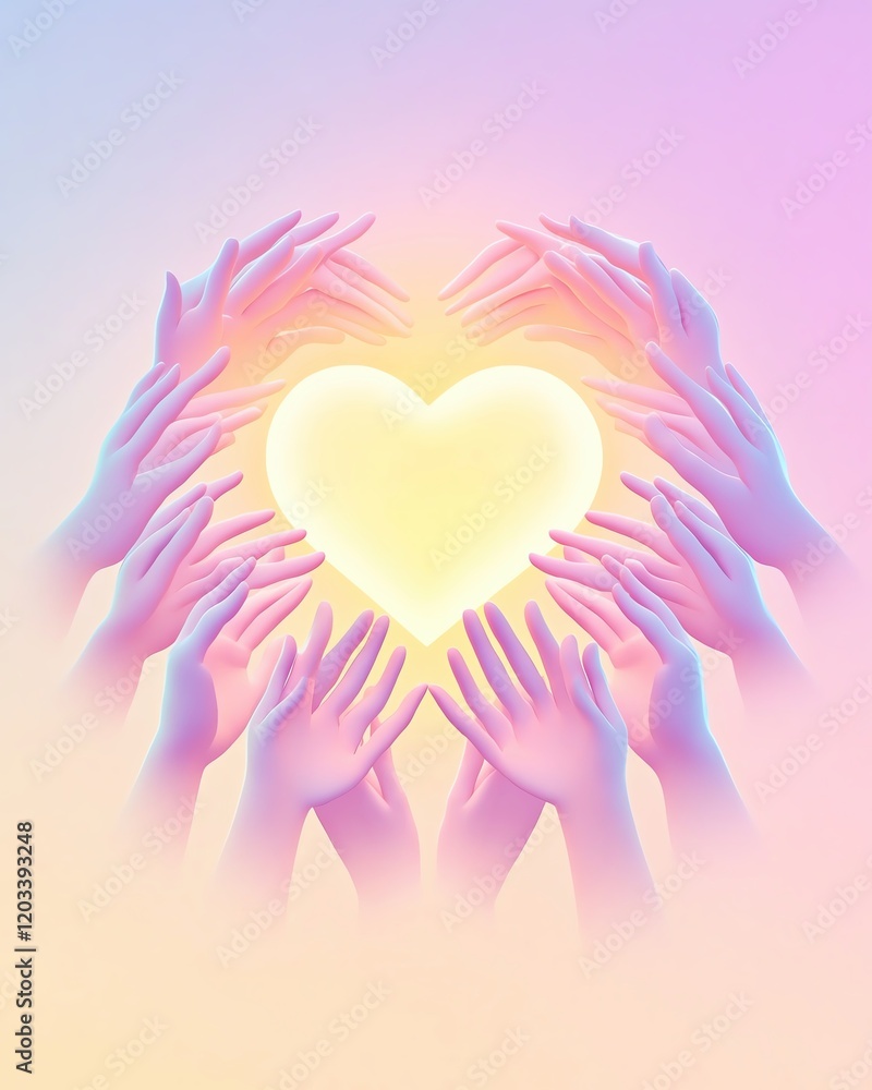 Entrepreneurship and Innovation and Emotional Intelligence and Personal Growth Hands forming a glowing heart symbol together. Entrepreneurship and Innovation and Emotional Intelligence and Personal Growth Hands forming a glowing heart symbol together.
