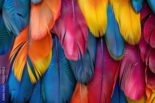 Wallpaper Mural Colorful feathers overlapping, creating a vibrant and textured background, full of color and detail Torontodigital.ca