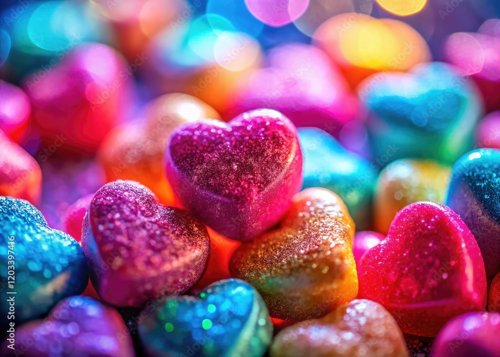 Macro close-up of heart-shaped Valentine's chocolates; sweet, romantic, and perfectly decadent. Macro close-up of heart-shaped Valentine's chocolates; sweet, romantic, and perfectly decadent.