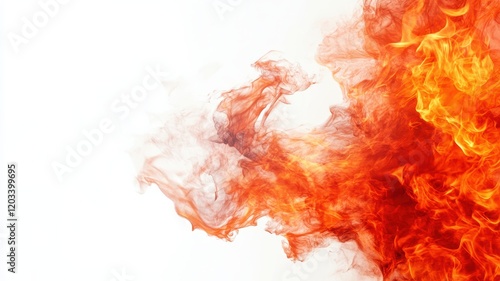 Dynamic fire frame with swirling flames abstract imagery bright colors energetic atmosphere artistic perspective