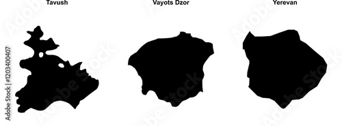 Tavush, Vayots Dzor, Yerevan outline maps