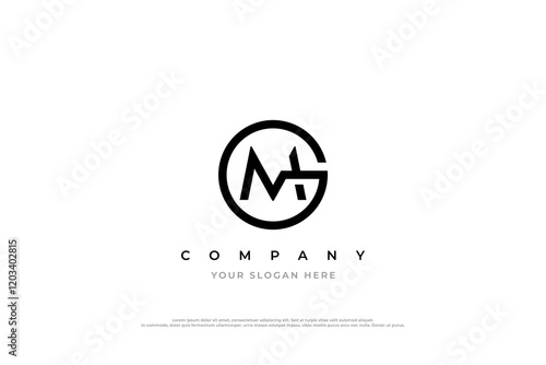 Initial Letter MG Logo or GM Logo Design