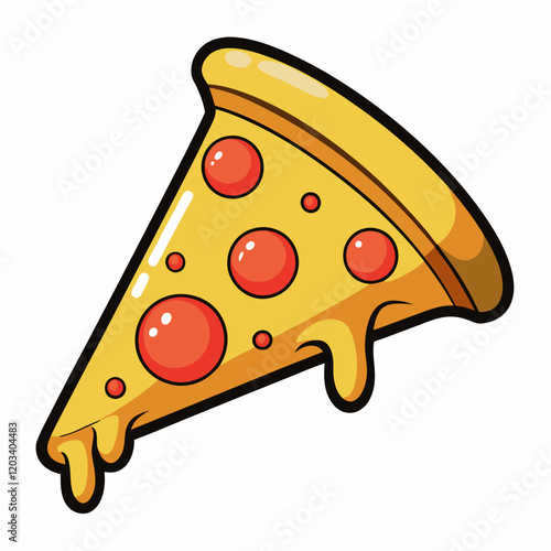 Slice of Pizza Delight: A single slice of pizza, a culinary creation of melted cheese and savory toppings, ready to tantalize the taste buds and evoke feelings of comfort and enjoyment.