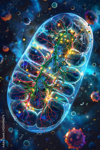 An Insightful Infographic Depicting The Functioning and Structure of the Mitochondria across Cellular Respiration photo