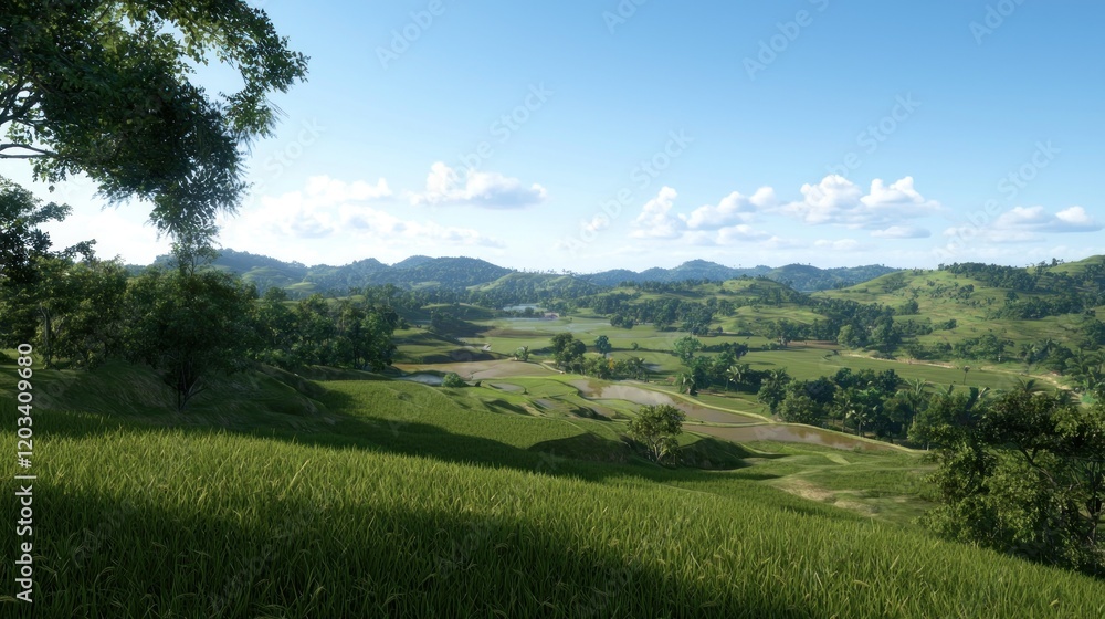 Fototapeta premium Serene Rolling Hills Landscape