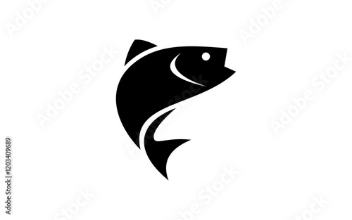 fish logo vector icon, simple fish silhouette logo template