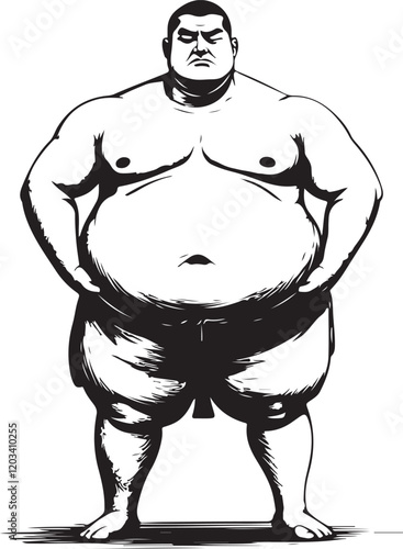 illustration of sumo athlete