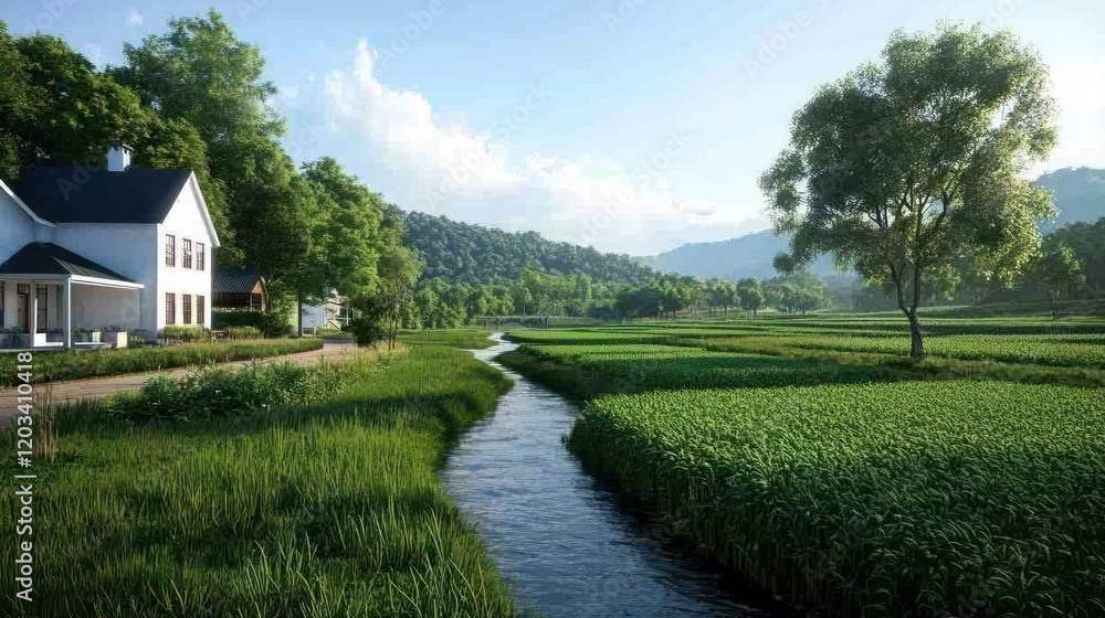 Peaceful Farmhouse by the Stream Peaceful Farmhouse by the Stream