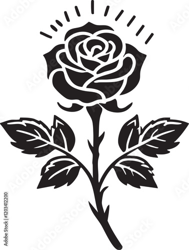 nice Rose silhouette vector art illustration