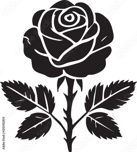 nice Rose silhouette vector art illustration