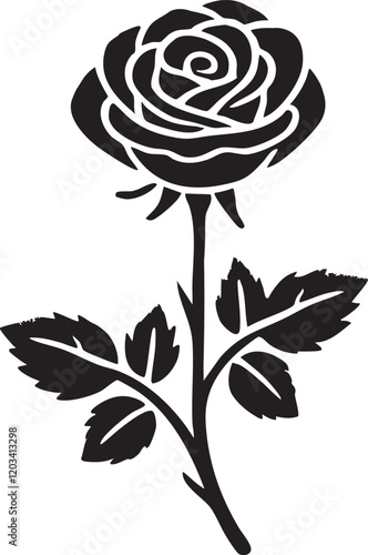 nice Rose silhouette vector art illustration
