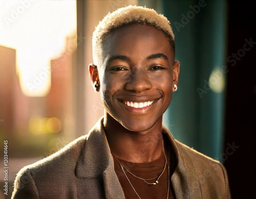 A close-up of a Black transgender woman sitting with her hands covering her face, showing a moment of distress.