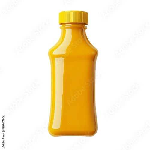 Yellow plastic bottle product packaging design, photo