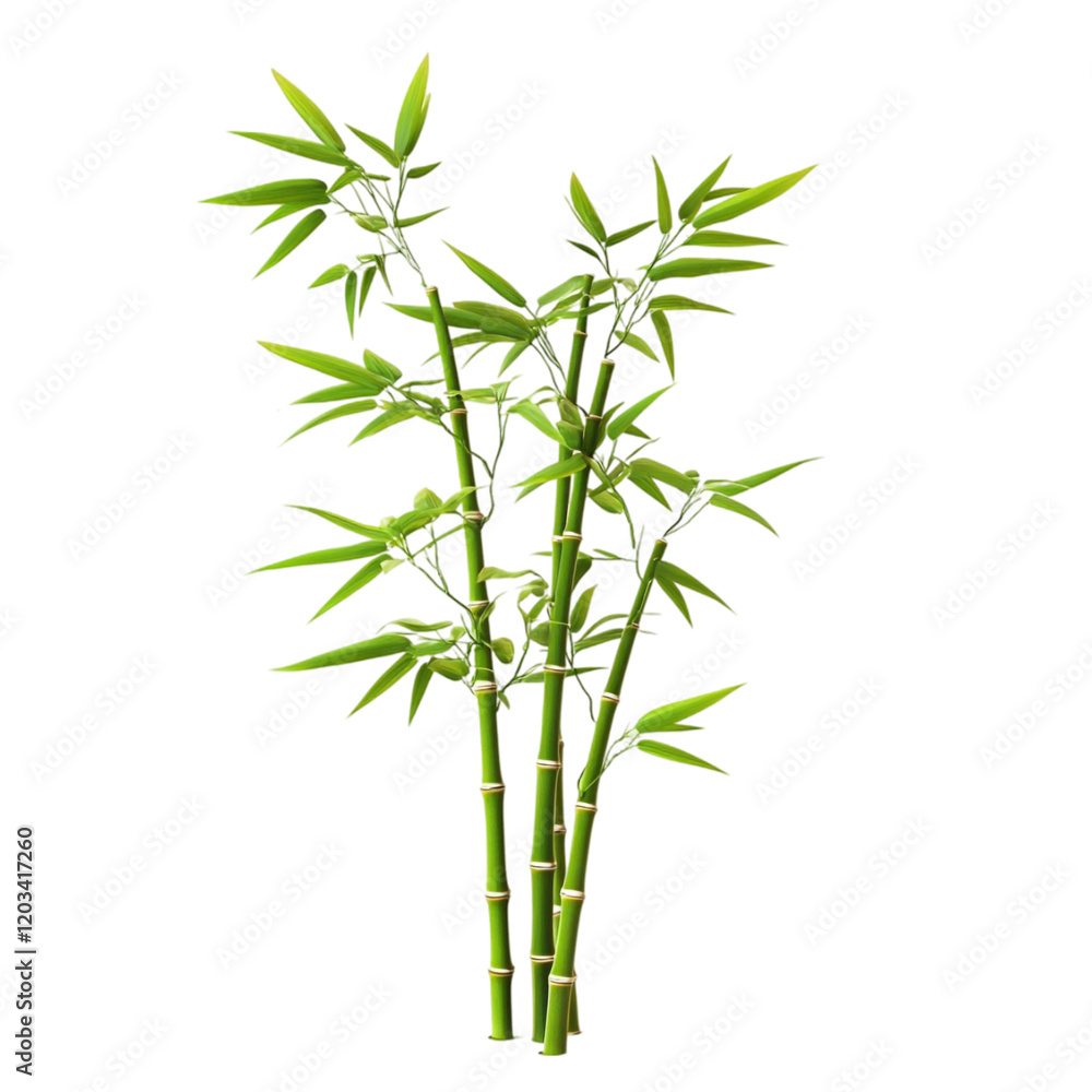 Obraz premium Vibrant Bamboo Plant Abstract Green Yellow Lines,
