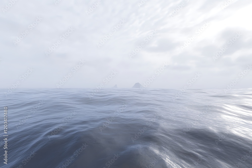 Fototapeta premium Misty Ocean Horizon with Islands