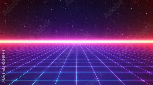 Wallpaper Mural A futuristic digital grid background with neon blue lights and glowing circuits, offering copy space. Torontodigital.ca