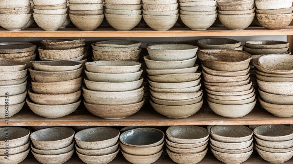 Artisan Pottery Bowls Collection Stacked Shelves Studio Artisan Pottery Bowls Collection Stacked Shelves Studio