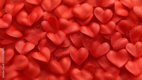 Red Heart Background Romantic Vivid Texture. AI Generated